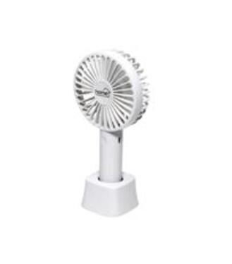 Ventilátor ručný nabíjatelný 9cm biely