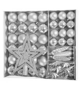 Vianočné gule MagicHome strieborné sada 4-5cm 50ks/bal