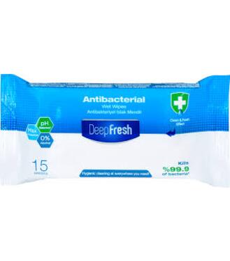 Vlhčené utierky Deep Fresh, Antibacterial 15ks