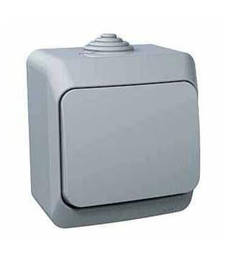 Vypínač striedavy vodotesný 6 IP 44 svetlo sivý