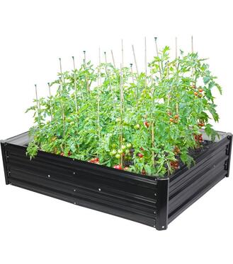 Záhon Strend Pro Garden, 3D dizajn, kovový, vyvýšený, 120x90x30 cm